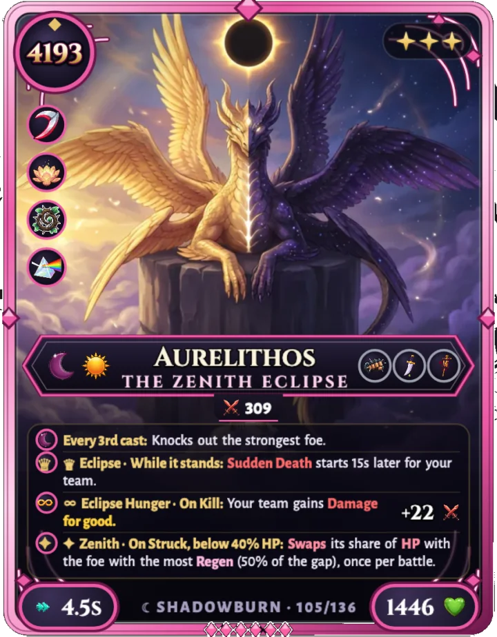 Aurelithos, the Zenith Eclipse, carta