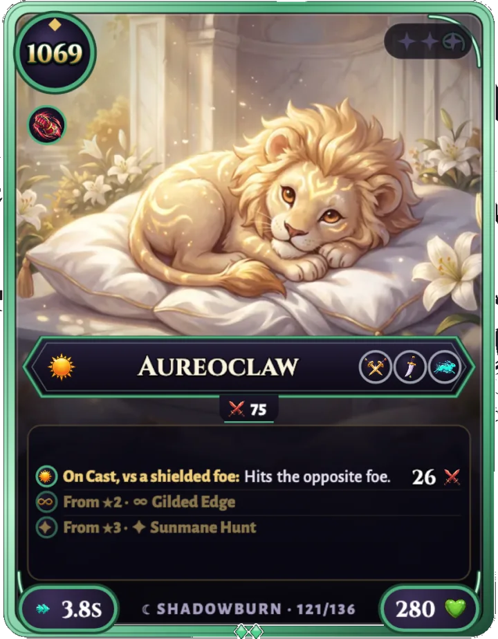 Aureoclaw ★0, carta