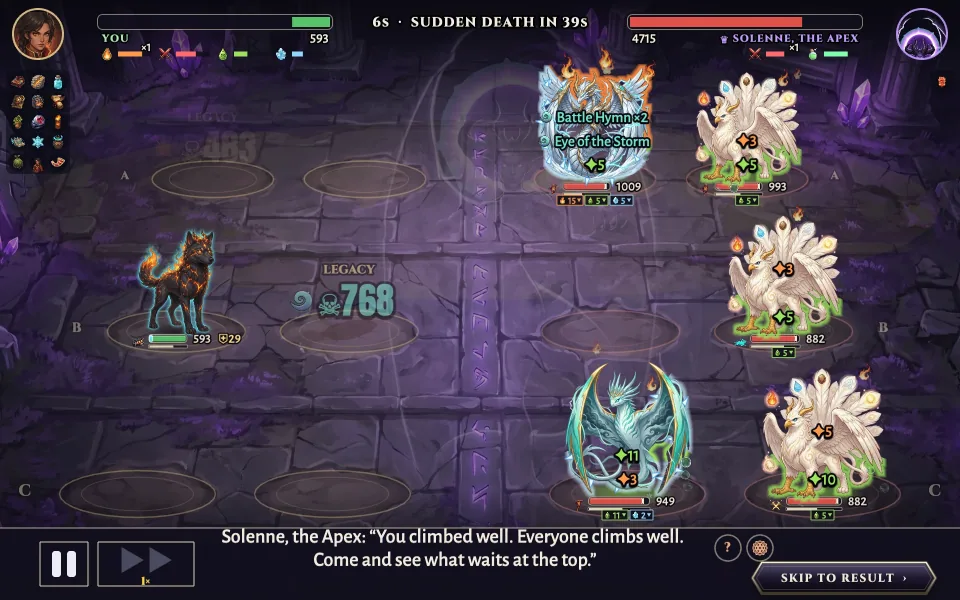 La battaglia con l'Apex, alla fine del Rito