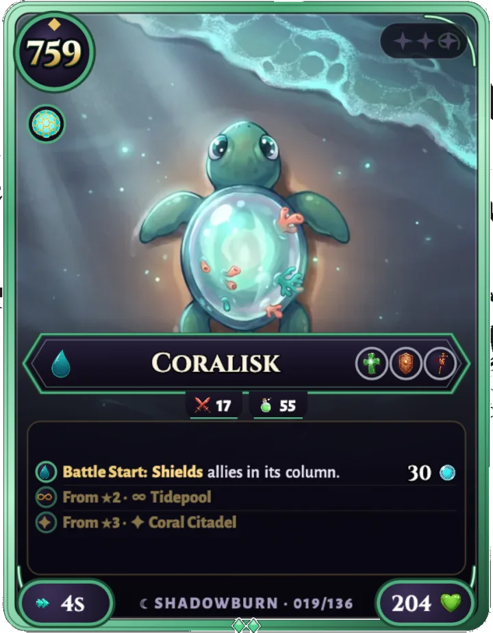 Coralisk ★0, card