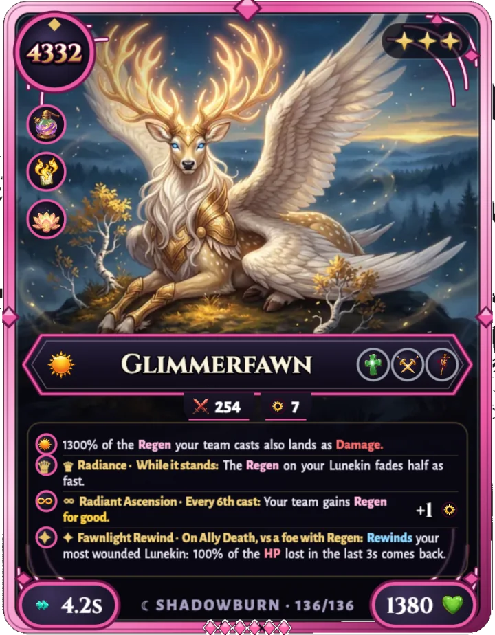 Glimmerfawn, carta