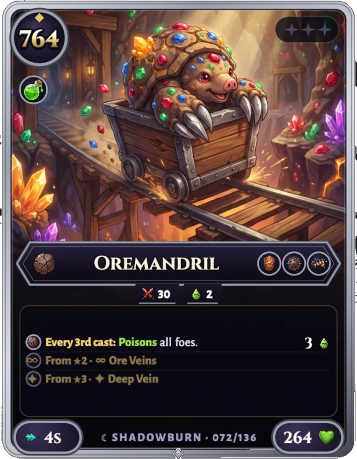 Oremandril ★0, card