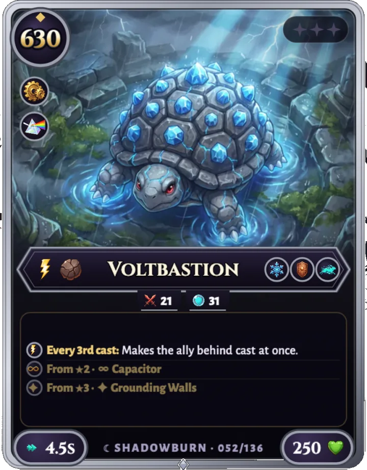 Voltbastion ★0, carta