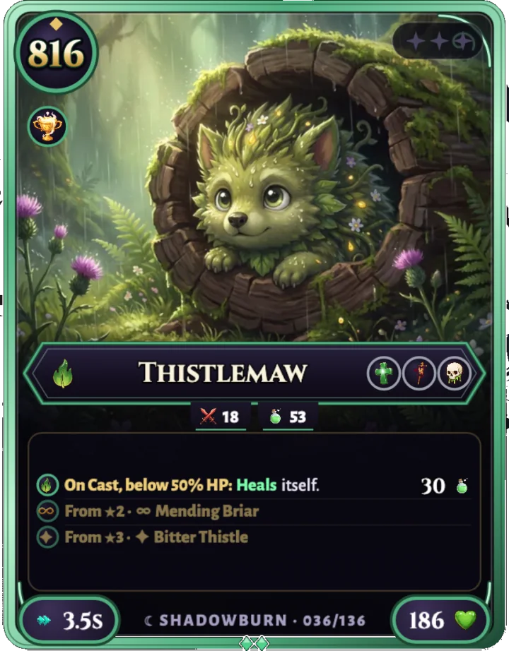 Thistlemaw ★0, carta