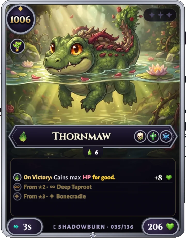 Thornmaw ★0, carta