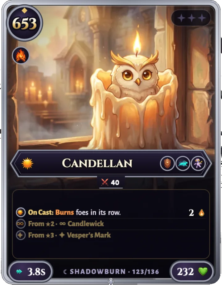 Candellan ★0, carta