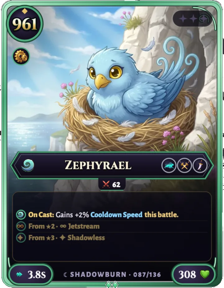Zephyrael ★0, carta