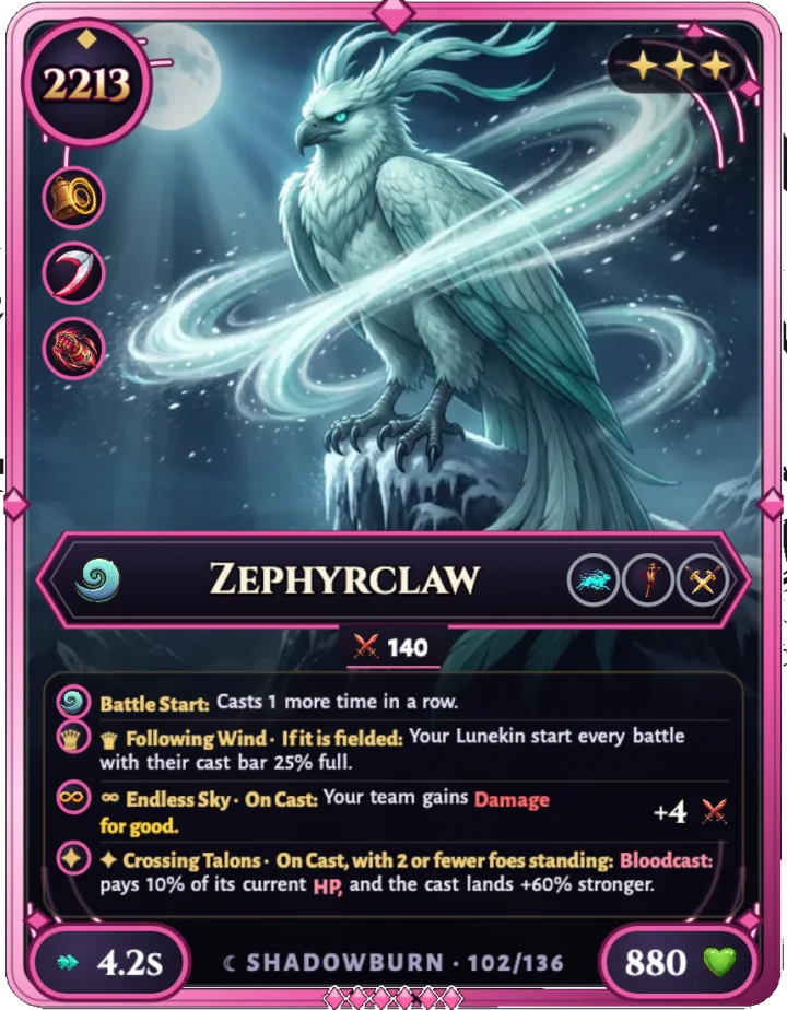 Zephyrclaw, carta